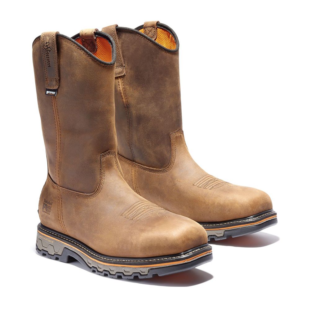 Botas Pro Timberland Hombre Pro True Grit Waterproof Composite-Toe Pull-On Marrones - Chile ZRV-7096